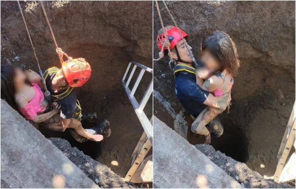 Clipe de groaza in Vrancea. O fetita de 8 ani a fost salvata dupa ce a cazut intr-o fantana adanca de 8 metri